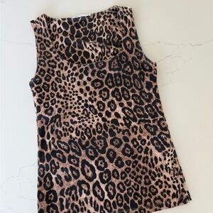 Zara Leopard Print Tank Top - Brown & Black
